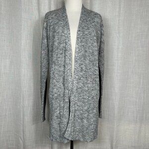 Gap Open Front Cotton Knit Cardigan Women M Dolman Long Neutral Gray Lightweight